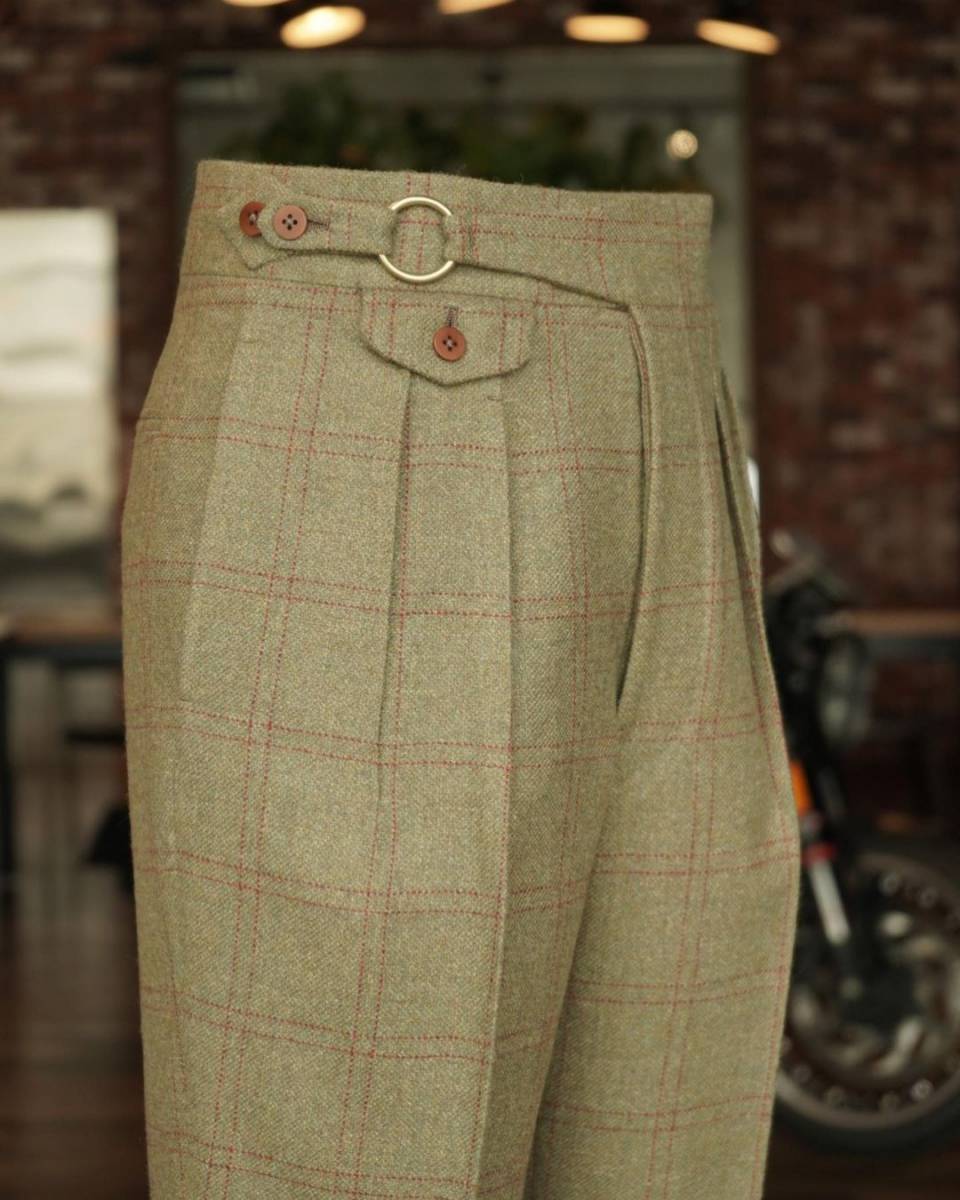 pantalon chasse tweed harris tweed carreaux pinces sur mesure saint germain en laye