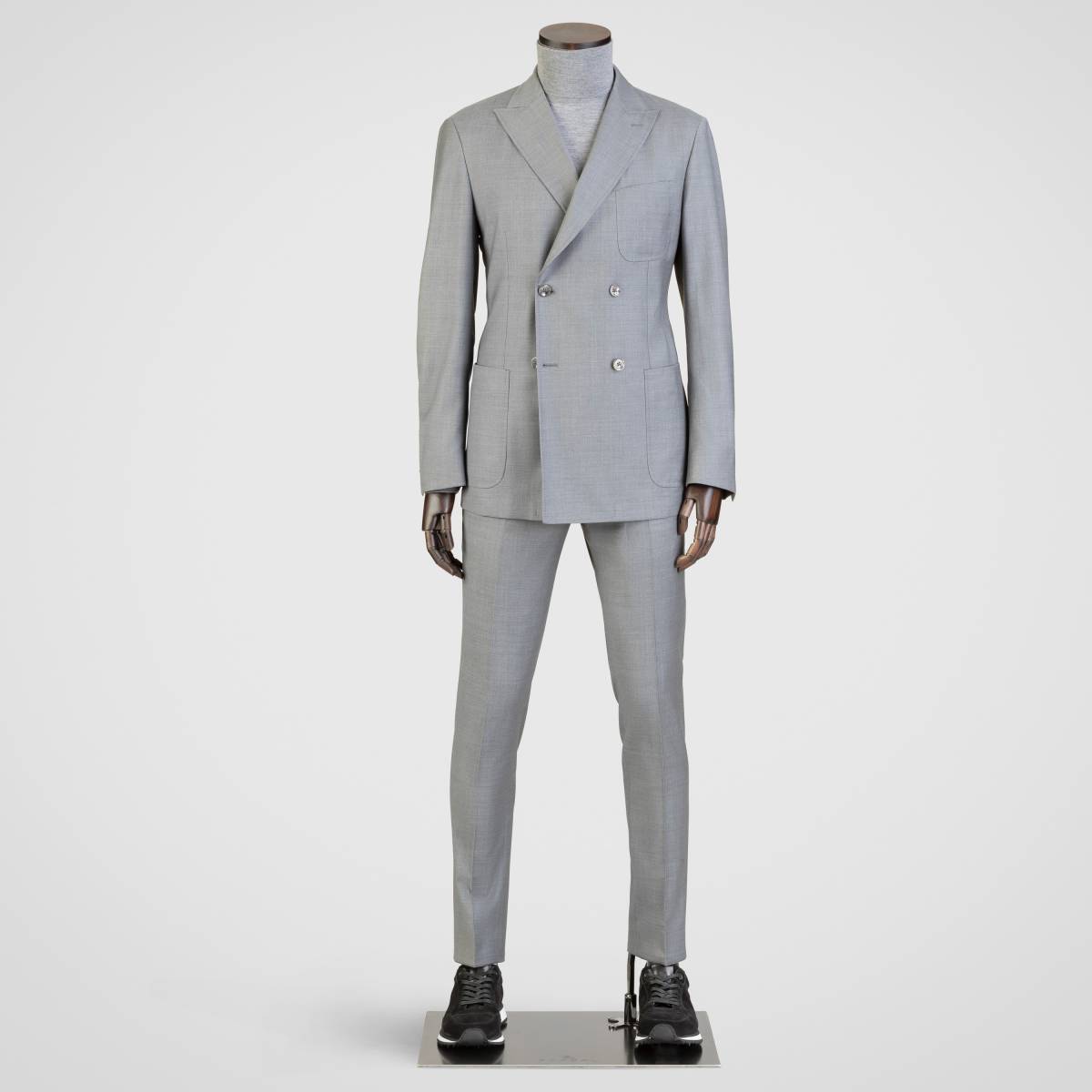 costume croise sur mesure gris scabal entoilage semi traditionnel carat saint germain en laye