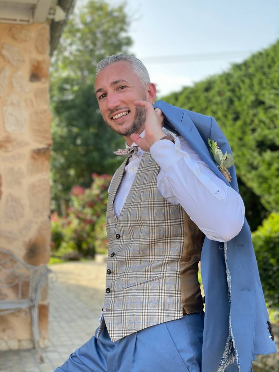 gilet de mariage sur mesure a carreaux tartans tailleur carat homme saint germain en laye