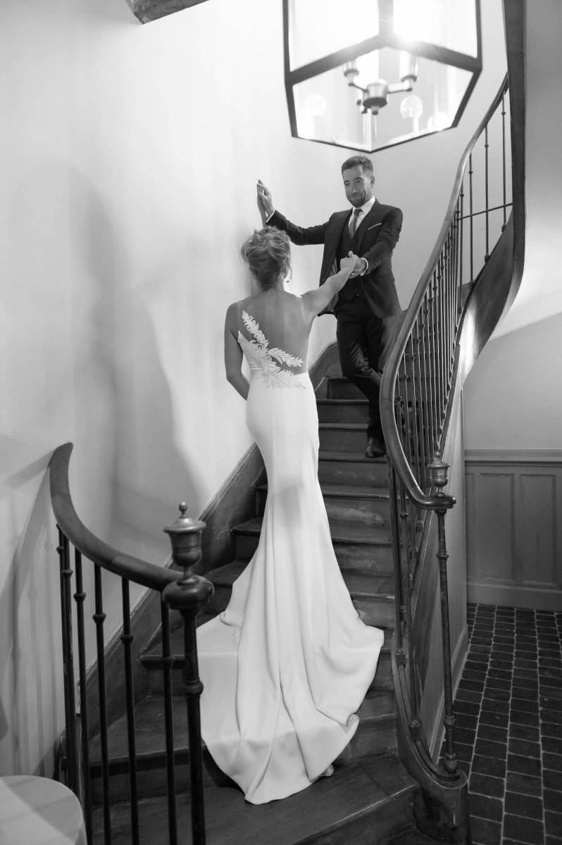 robe sirene creatrice agnieszka danelska mariage chic et elegant sur mesure intemporel blanc crepe