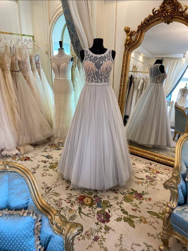 robe perles grises creatrice sur mesure saint germain en laye yvelines agnieszka danelska carat