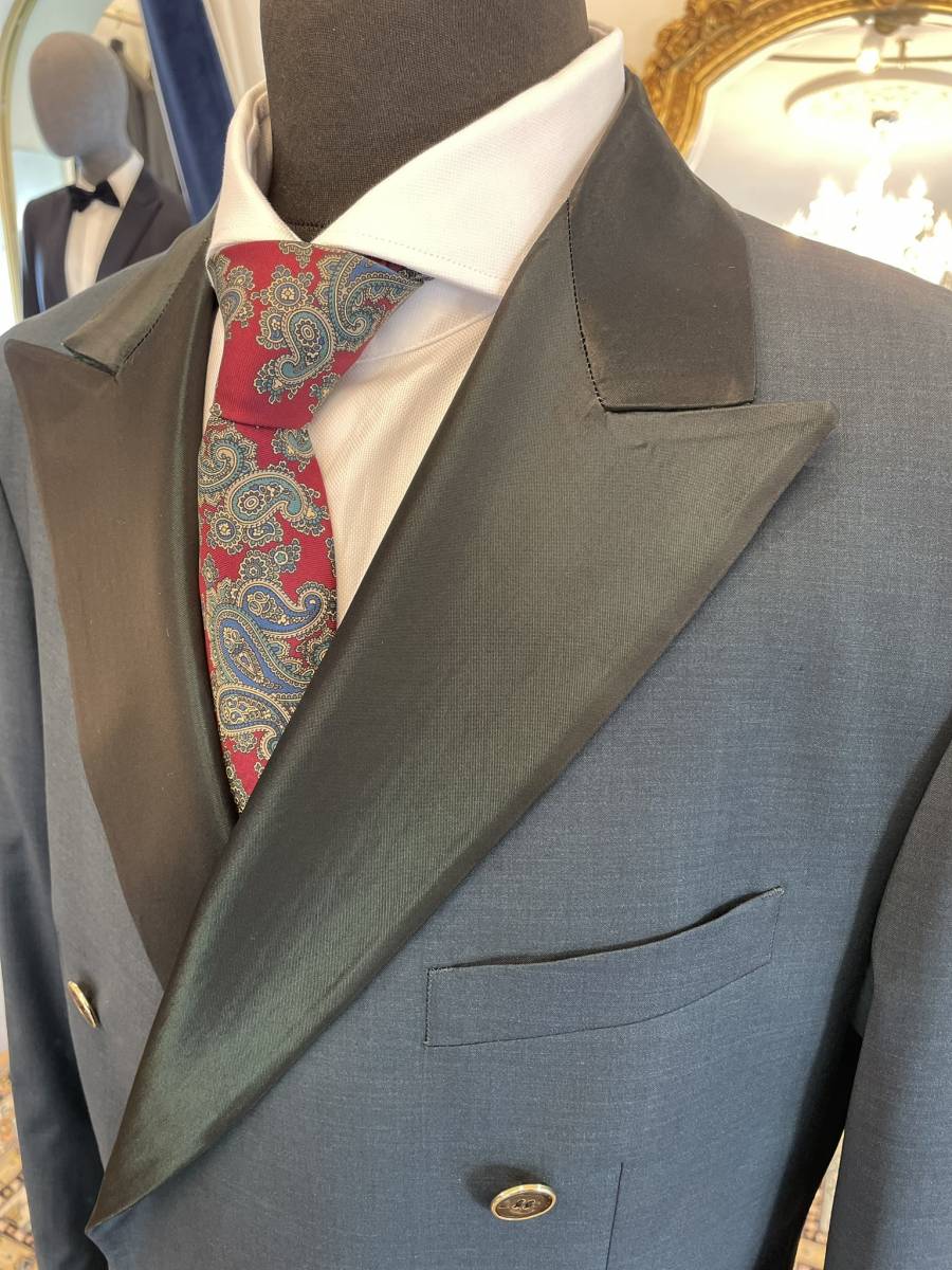 veste croisee homme sur mesure mariage costume vert croisé SCABAL CARAT tailleur homme femme